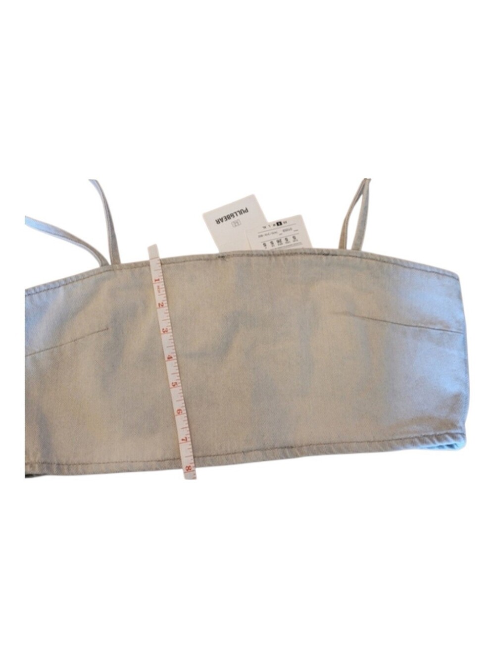 🥳5/$25!🥳 Pull&Bear Pale Blue Denim Crop Cami
